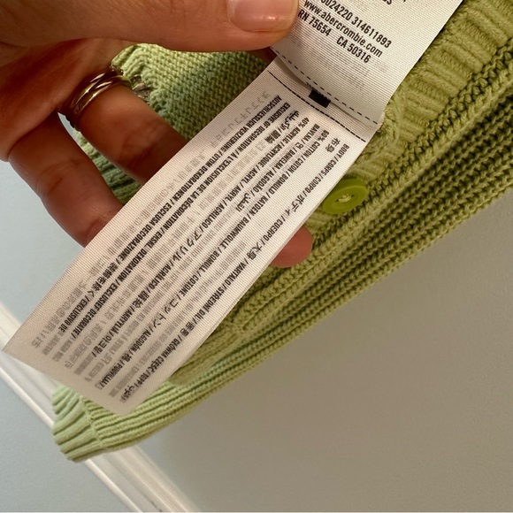 Hollister Cropped Cardigan In Light Green - Picture 5 of 5